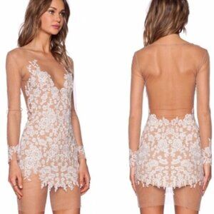 For Love and Lemons Luau Mini Dress in White